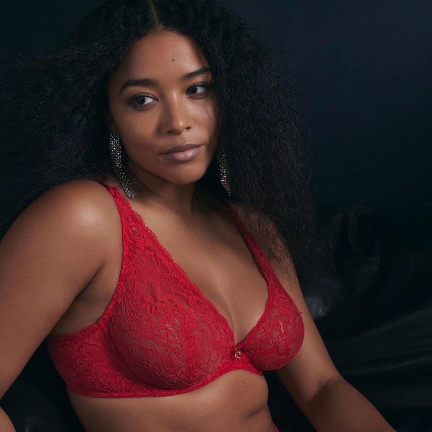 Aubade Rosessence Care High Apex Plunge Bra Size 32a Nwt Style 2kn81 In Gala Red